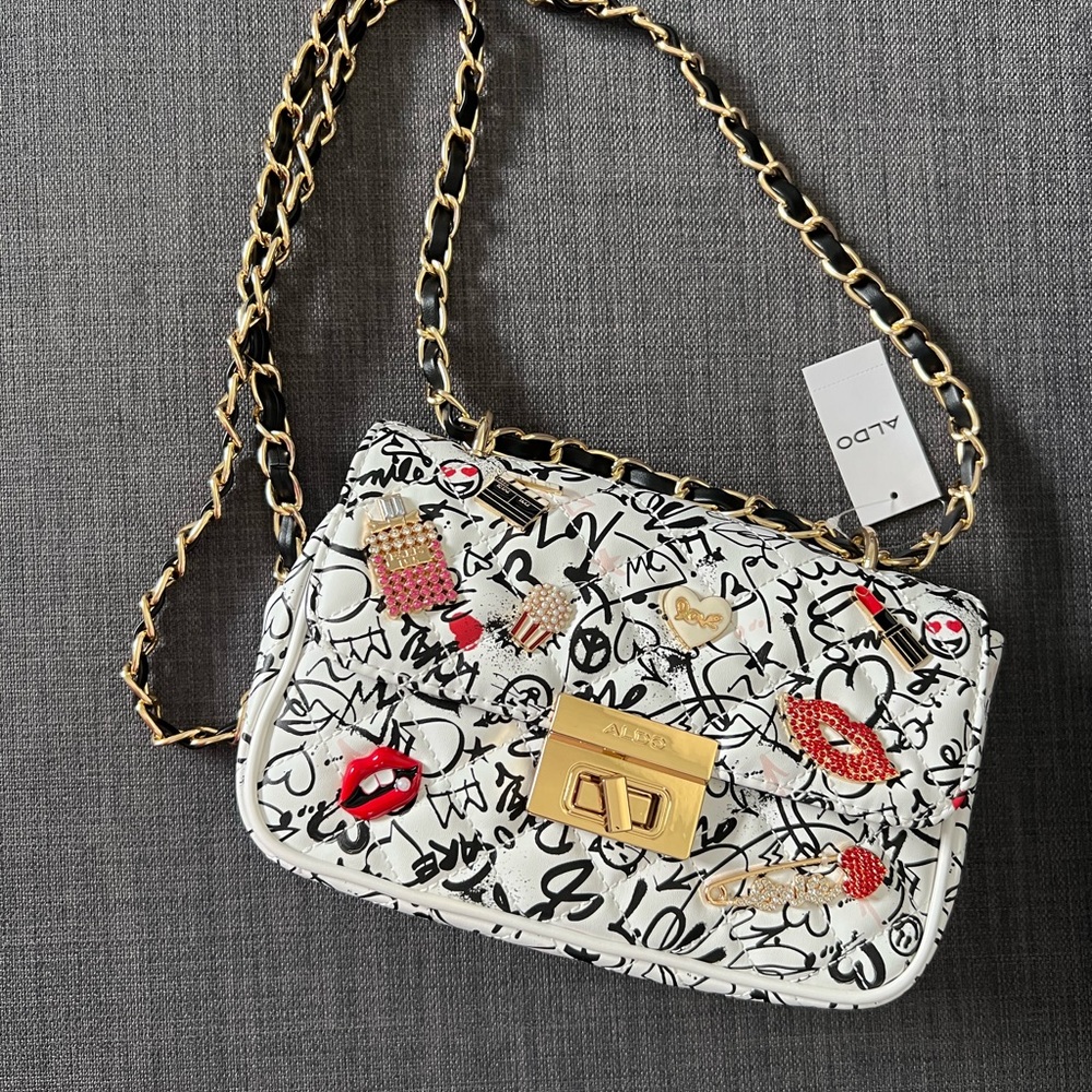 NWT ALDO FLAP QUILTED CROSSBODY SHOULDER BAG PURSE - Picture 4 of 6